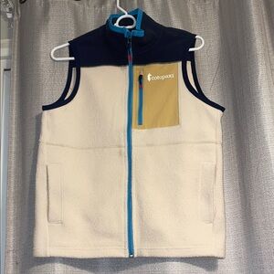 Cotopaxi Men's Fleece Vest - Cream, Blue, and Tan